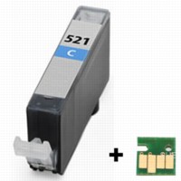 Canon CLI-521C cyaan met chip (Compatible)